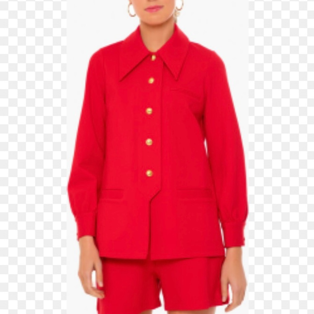 Tuckernuck Red Blazer Jacket with Gold Buttons